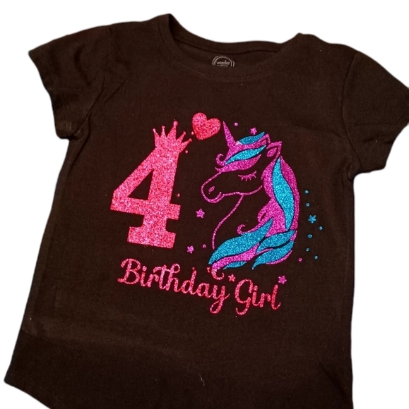 Birthday Girl Shirt on Black or White Tee with Any Number Available - Picture 3 of 3